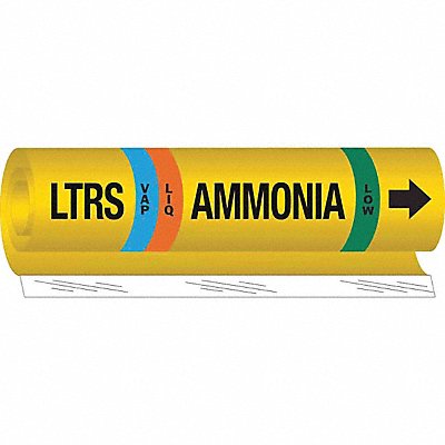 BRADY 57975 Pipe Marker Ammonia 9 in H 8 in W