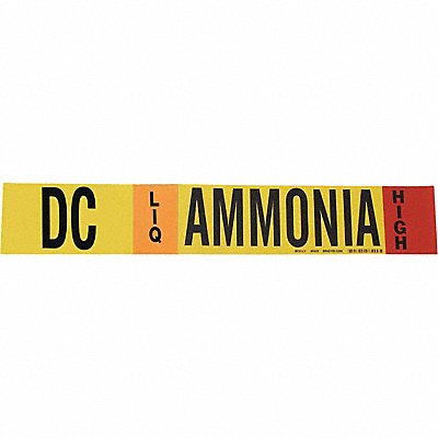 BRADY 90402 Pipe Marker Ammonia 2 1/4 in H 14 in W