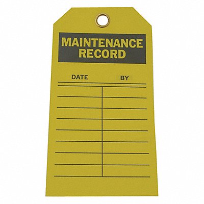 GRAINGER 8CW45 Mal Nt Rcd Tag 5-3/4 x 3 In Bk/Yel PK10