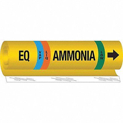 BRADY 58014 Pipe Marker Ammonia 9 in H 8 in W