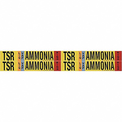 BRADY 90438 Pipe Marker Ammonia 1 1/8in H 7in W