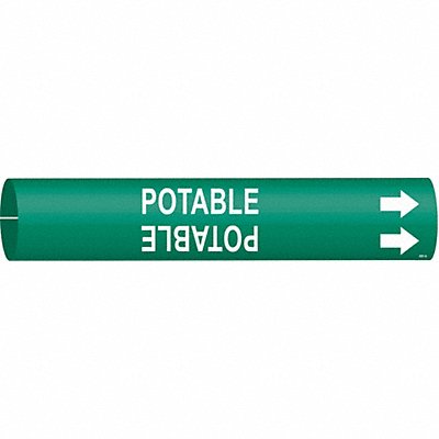 BRADY 4261A Pipe Marker Potable 13/16 in H 4/5 in W