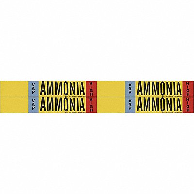 BRADY 90467 Pipe Marker Ammonia 1 1/8in H 7in W
