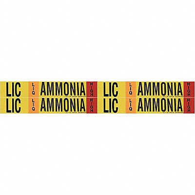 BRADY 90432 Pipe Marker Ammonia 1 1/8in H 7in W