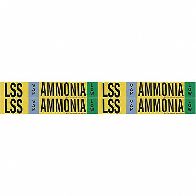 BRADY 90433 Pipe Marker Ammonia 1 1/8in H 7in W