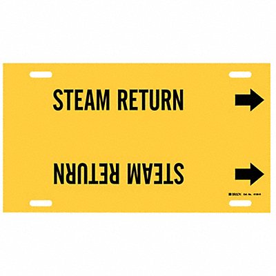 BRADY 4130H Pipe Marker Steam Return 10 in H 32 in W