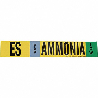 BRADY 90443 Pipe Marker Ammonia 4 in H 24 in W