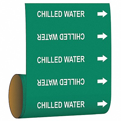 BRADY 15517 Pipe Marker Chilled Water 12 in W