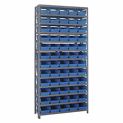 QUANTUM STORAGE SYSTEMS 1275102BL E1507 Bin Shelving 12inx75inx36in Blue