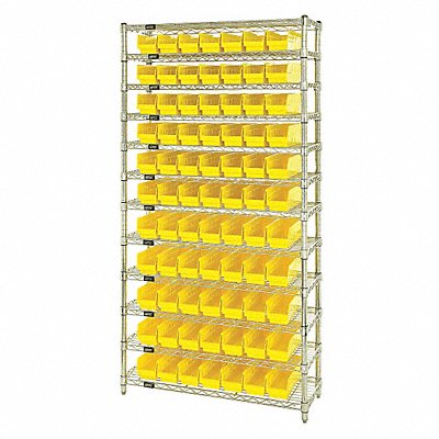 QUANTUM STORAGE SYSTEMS WR12103YL E3957 Bin Shelving 18inx74inx36in Yellow