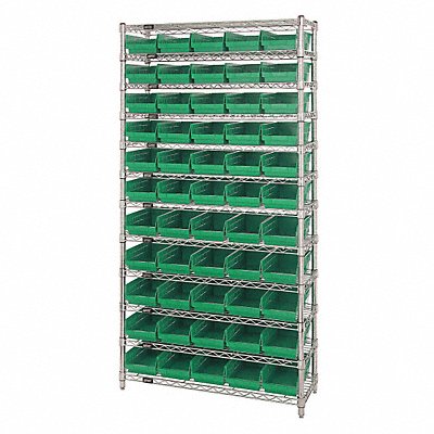 QUANTUM STORAGE SYSTEMS WR12104GN E3958 Bin Shlvng 18inx74inx36in Gray