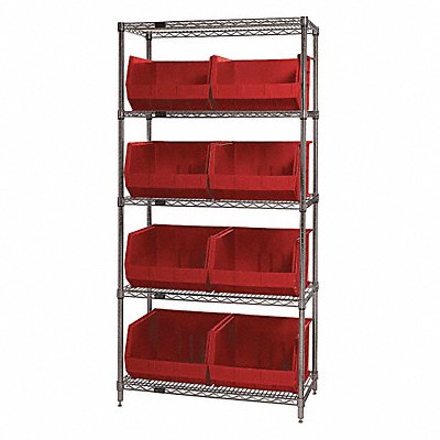 QUANTUM STORAGE SYSTEMS WR5270RD E3964 Bin Shlvng 18inx74inx36in Red