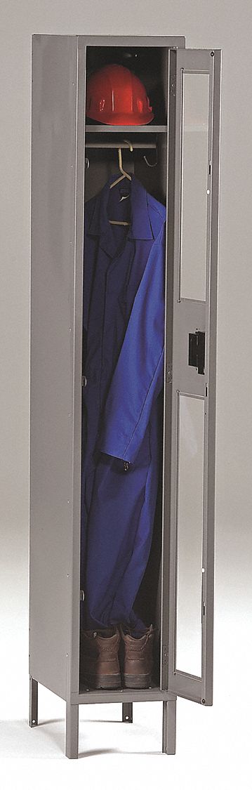 TENNSCO CSL1518721MEDGRE Wardrobe Locker Clearview 1 Wide 1 Tier Grey