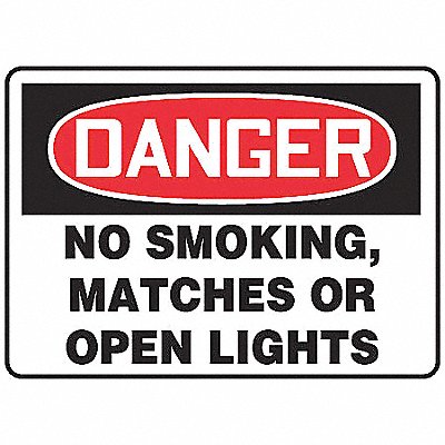 ACCUFORM MSMK136VP Danger No Smoking Sign 10X14 Plastic