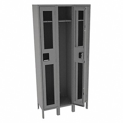 TENNSCO CSL1215723MEDGRE Wardrobe Locker Clearview 3 Wide 1 Tier Grey