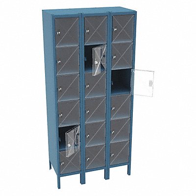 TENNSCO CBL61218123ACCENT Bx Locker 6x3Locker Blue 78 x36 x18 Assm