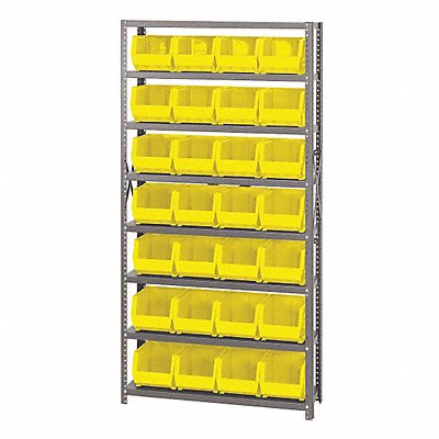 QUANTUM STORAGE SYSTEMS QSBU239YL E1497 Bin Shelving 12inx75inx36in Yellow
