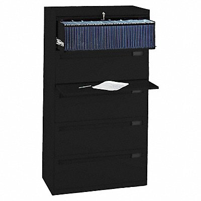 TENNSCO LPL3660L50BLACK File Cabinet 36 in 5 Drawer Black