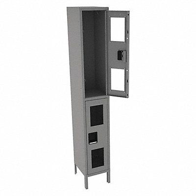 TENNSCO CDL1215361MEDGRE Wardrobe Locker Clearview 1 Wide 2 Tier Grey