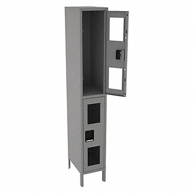 TENNSCO CDL1218361MEDGRE Wardrobe Locker Clearview 1 Wide 2 Tier Grey