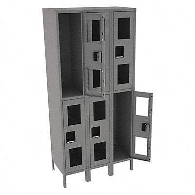 TENNSCO CDL1218363MEDGRE Wardrobe Locker 2x3Locker Grey 78 x36 x18 Assm