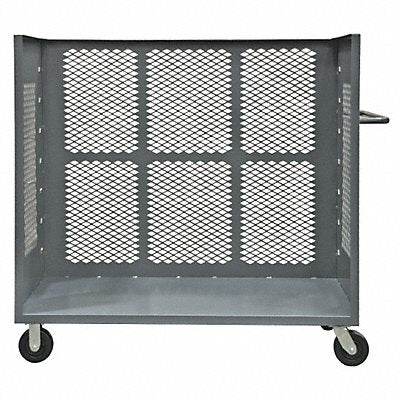 GRAINGER 3STEX367295 3 Sided Mesh Truck 2000 lb 57 In.H Grey