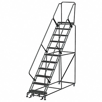 BALLYMORE SW1132G Safety Rolling Ladder Steel 110 In.H
