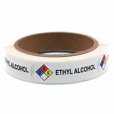 ROLL PRODUCTS 141546 Ethyl Alcohol Labels Roll PK250
