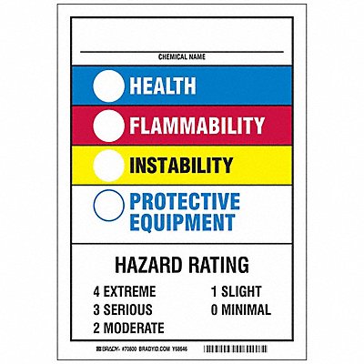 BRADY 70800 NFPA Label 10 in H 7 in W