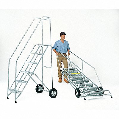 BALLYMORE FAWL9P Folding Rolling Ladder Steel 90 In.H