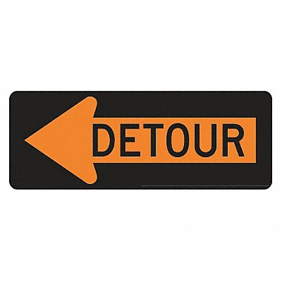 LYLE M410L48HA Detour Left Traffic Sign 18 x 48