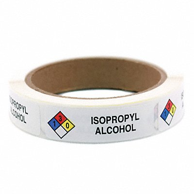 ROLL PRODUCTS 141547 Chemical Label Alcohol Roll PK250