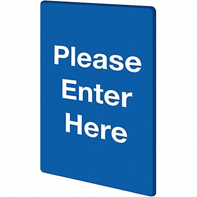 TENSABARRIER S01PBLUE STOCK SIGN PLEASE ENTER BLUE
