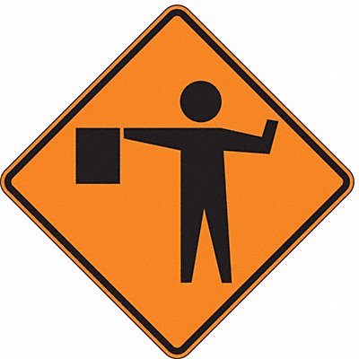 LYLE W207A30HA Flagger Symbol Traffic Sign 30 x 30