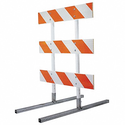 GRAINGER 80BAREFT01 Square Barricade Feet Silver 60 In L