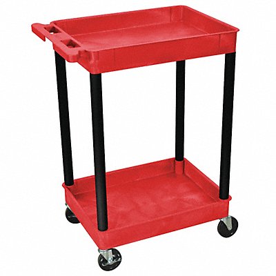 GRAINGER RDSTC11BK Utility Cart 300 lb Cap. PE 2 Shelves