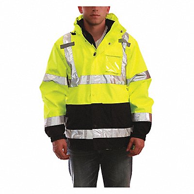 TINGLEY J24172 Rain Jacket Class 3 Type P Yellow/Grn 3XL