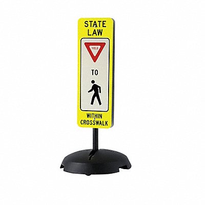 TAPCO 37303140B Traffic Sign with Base 36 x 12 Yellow