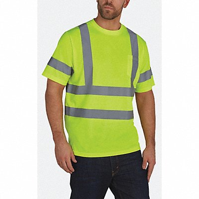 GRAINGER UHV302L4X Short Slv T-Shirt Lime 100 per PET 4XL