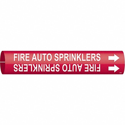 BRADY 4059B Pipe Marker Fire Auto Sprinklers 7/8in W