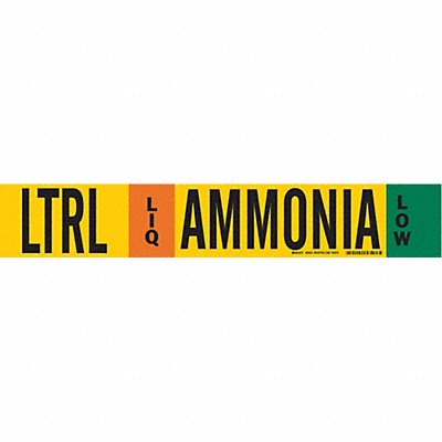 BRADY 59933 Pipe Marker Ammonia 4 in H 24 in W