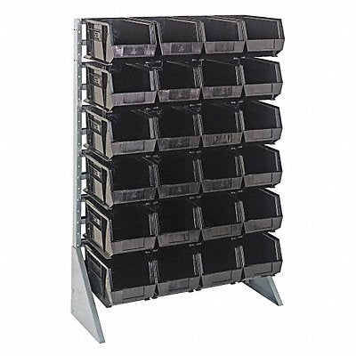 QUANTUM STORAGE SYSTEMS QRU12S24024BK F1613 BinRailFlrRck 15inx54inx36in Load Capacity 50 lb