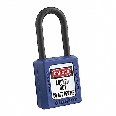 MASTER LOCK 406KABLU4XX0004 Lockout Padlock KA Blue 1-3/4 H