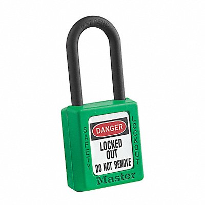 MASTER LOCK 406KAGRN4XX0003 Lockout Padlock KA Green 1-3/4 H