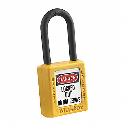 MASTER LOCK 406KAYellow4XX0002 Lockout Padlock KA Yellow 1-3/4 H
