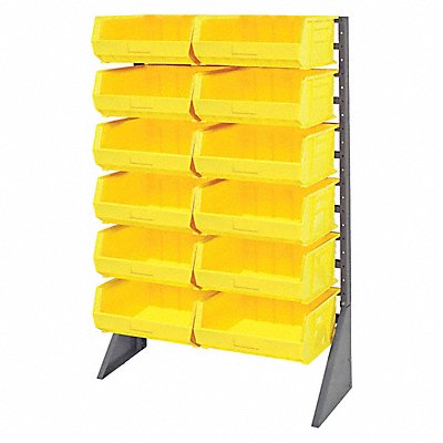 QUANTUM STORAGE SYSTEMS QRU12S25012YL F1614 BinRailFlrRck 36inx54inx15in Load Capacity 50 lb