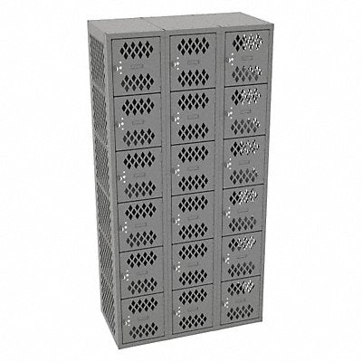 TENNSCO VBL61218CMEDGrey Box Locker Ventilated 3 Wide 6 Tier Grey