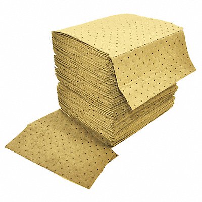 GRAINGER 23727Y Absorbent Pad Chem/Hazmat Yellow PK100