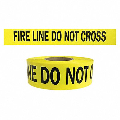 GRAINGER B3104Y15200 Barricade Tape Yellow 1 000 ft L 3 in