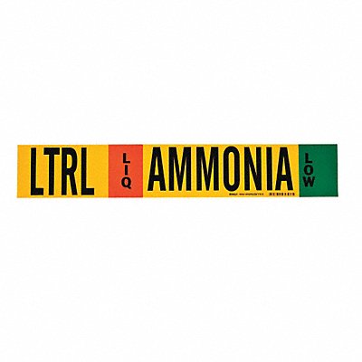 BRADY 90454 Pipe Marker Ammonia 4 in H 24 in W